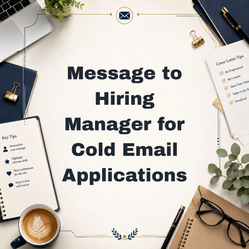 Message to Hiring Manager for Cold Email Applications