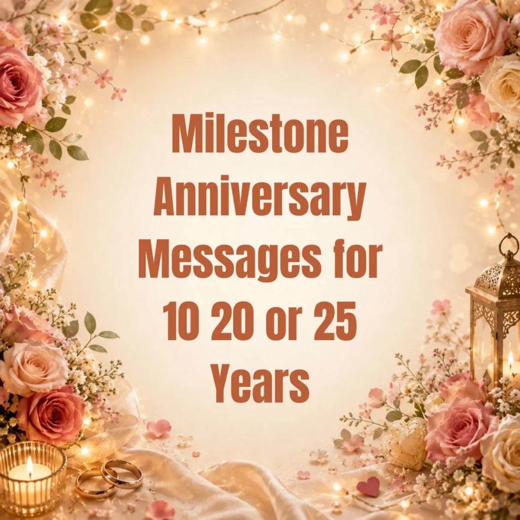 Milestone Anniversary Messages for 10 20 or 25 Years