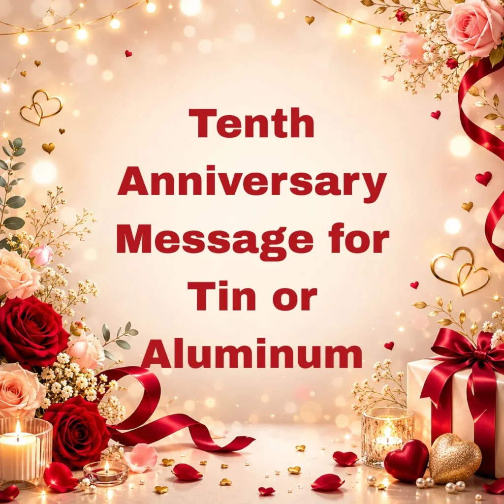 Tenth Anniversary Message for Tin or Aluminum