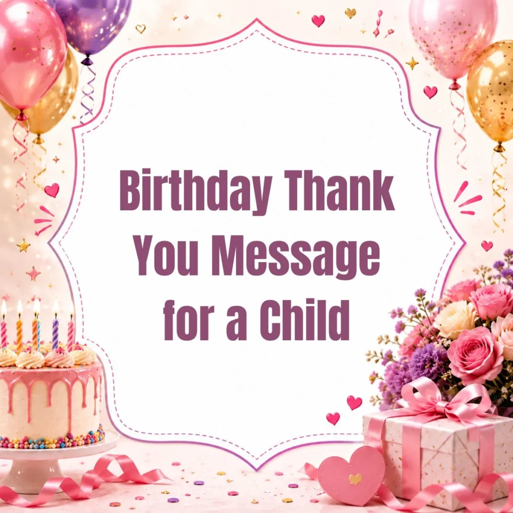 Birthday Thank You Message for a Child