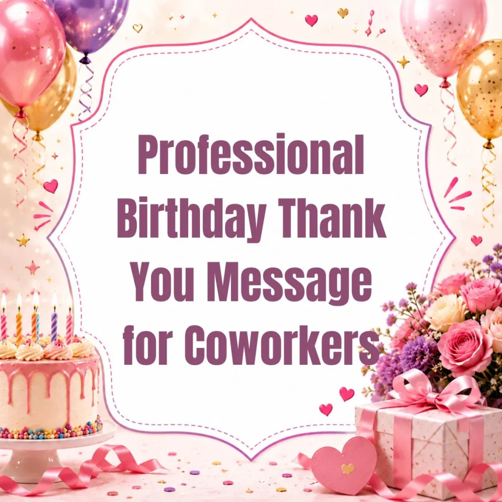 Professional Birthday Thank You Message for Coworkers