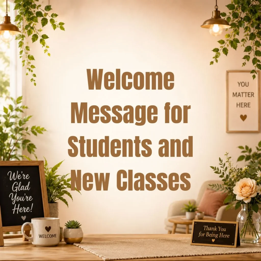 Welcome Message for Students and New Classes
