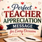 Perfect Teacher Appreciation Message for Every Occasion