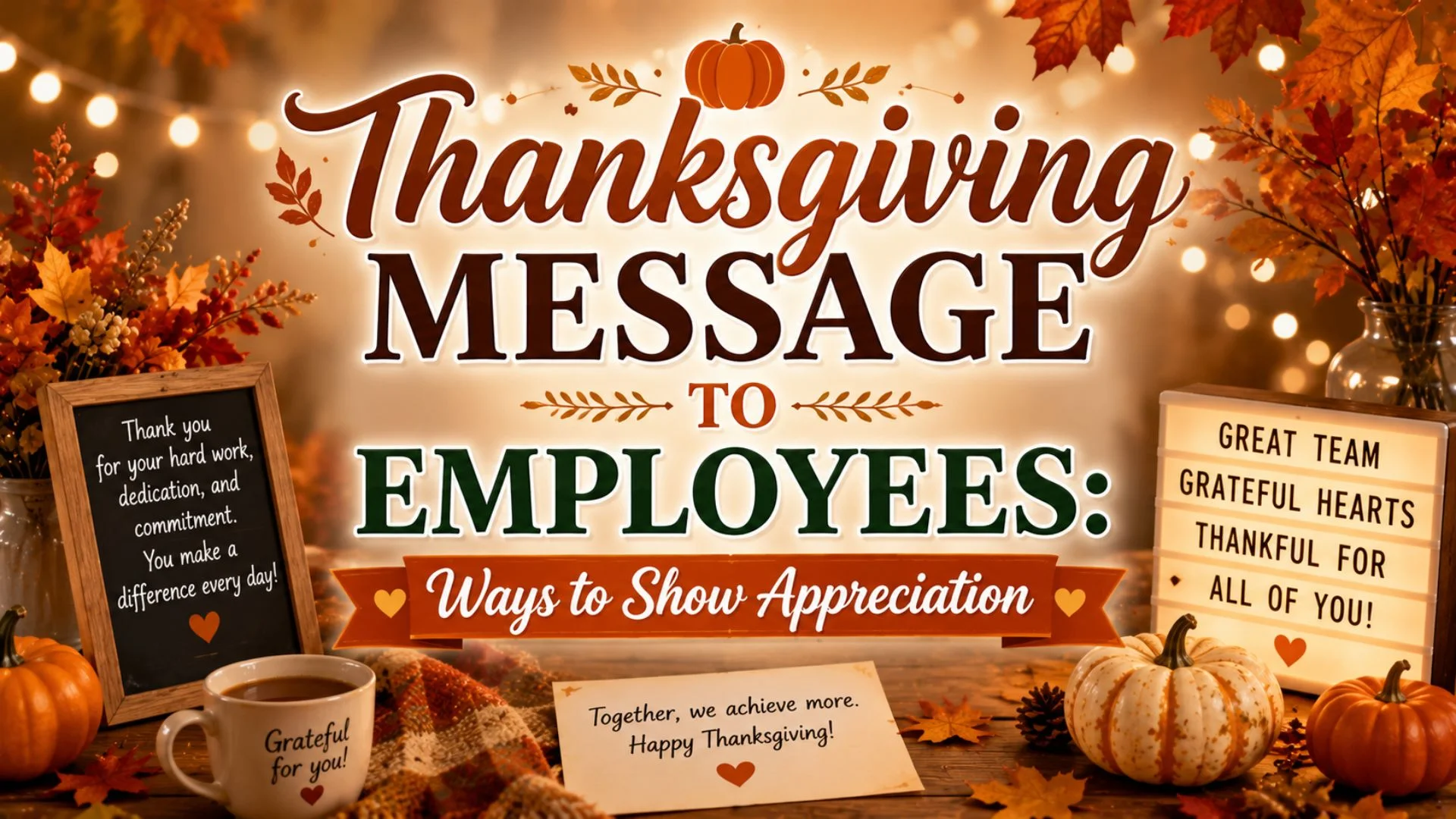 Thanksgiving Message to Employees Ways to Show Appreciation