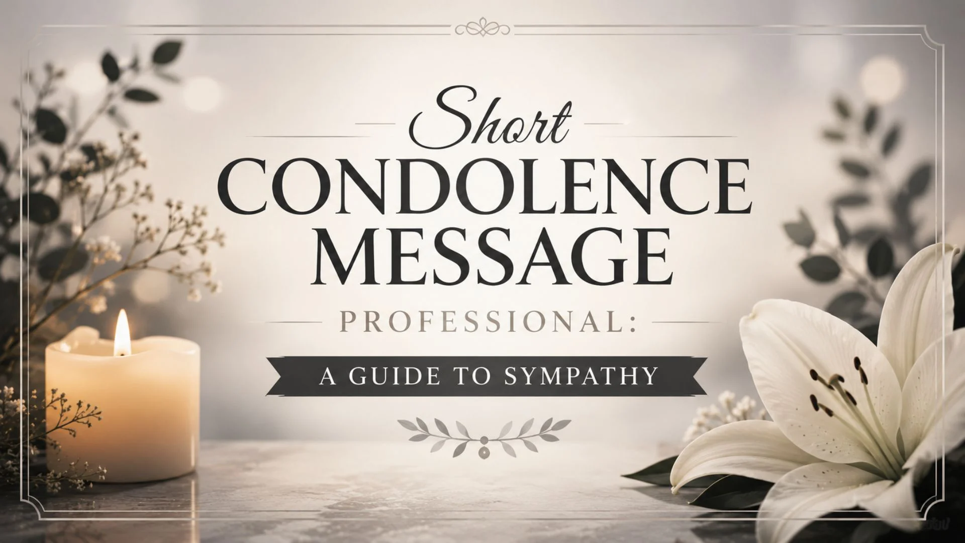 Short Condolence Message Professional A Guide to Sympathy