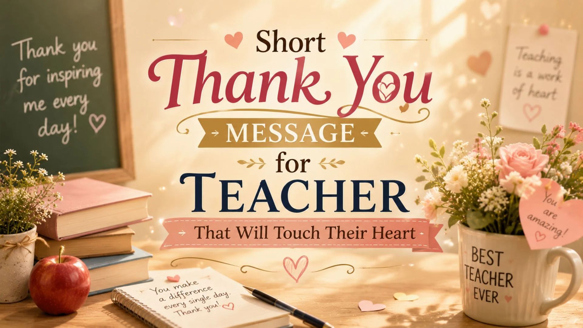 Short Thank You Message for Teacher That Will Touch Their Heart