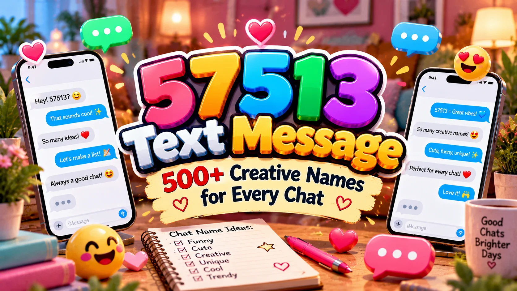 57513 Text Message 500+ Creative Names for Every Chat