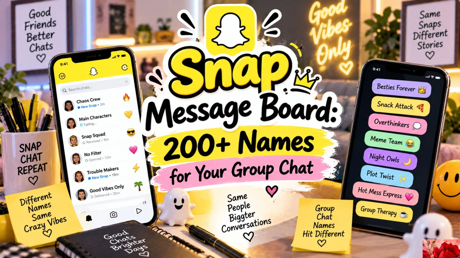 Snap Message Board 200+ Names for Your Group Chat