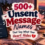 500+ Unsent Message Names That Say What Your Heart Hides 💔